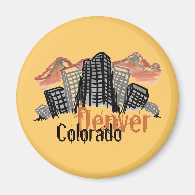 Denver Colorado-Skyline-Magnet Magnet (Vorne)