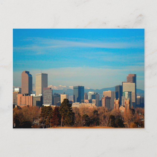 Denver Colorado Skyline Postkarte (Vorderseite)