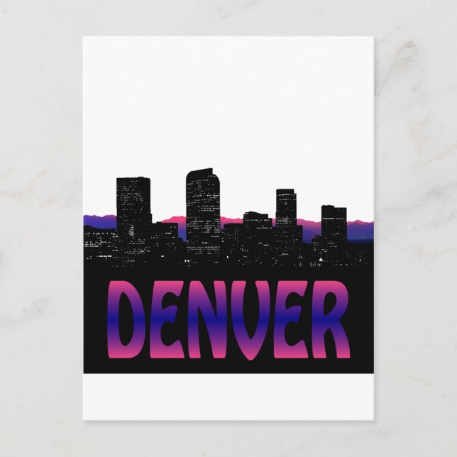 Denver Colorado Skyline Postkarte (Vorderseite)