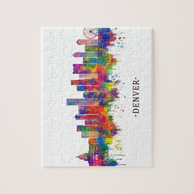 Denver Colorado Skyline Puzzle (Vertikal)