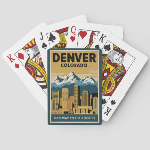 Denver Colorado Skyline Reisen Vintag Spielkarten