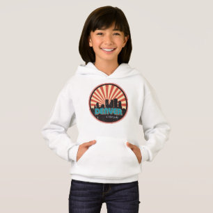 Denver Colorado Staat Skyline Retro aus den 1970er Hoodie
