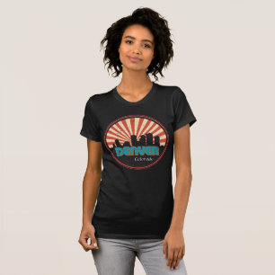 Denver Colorado Staat Skyline Retro aus den 1970er T-Shirt