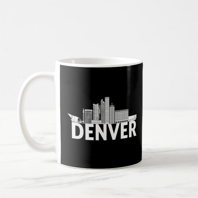 Denver Colorado USA City Skyline Silhouette Outlin Kaffeetasse (Links)