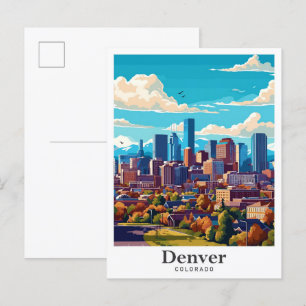 Denver Colorado USA Vintage-Reiseporträt Postkarte