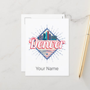 Denver Colorado Vereinigte Staaten Skyline Vintage Feiertagspostkarte