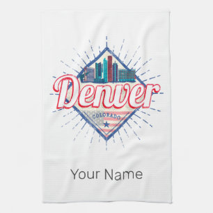 Denver Colorado Vereinigte Staaten Skyline Vintage Geschirrtuch
