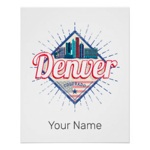 Denver Colorado Vereinigte Staaten Skyline Vintage Poster