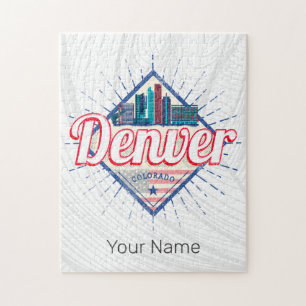 Denver Colorado Vereinigte Staaten Skyline Vintage Puzzle