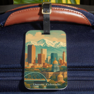 Denver Colorado Vintage Reisen Kunst, Dichtung und Gepäckanhänger