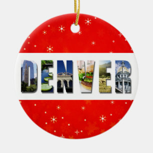 Denver Colorado Weihnachtsreise Foto Keramik Ornament