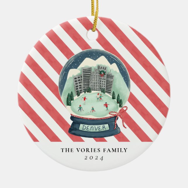 Denver Colorado Weihnachtsschneekuchen Ornament (Vorne)