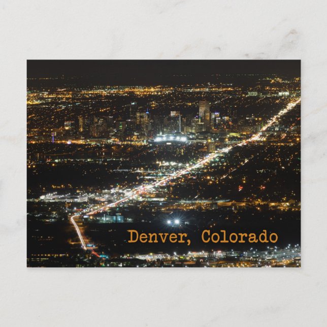 Denver Colorado zur Nachtpostkarte Postkarte (Vorderseite)
