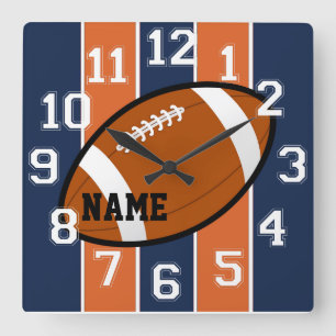 Denver Colors Football Wall Clock Quadratische Wanduhr