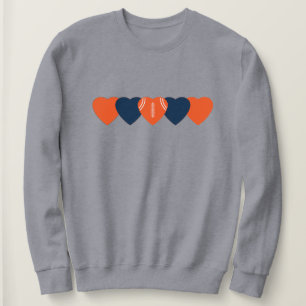 Denver Fan Herz Football Dunkel Sweatshirt