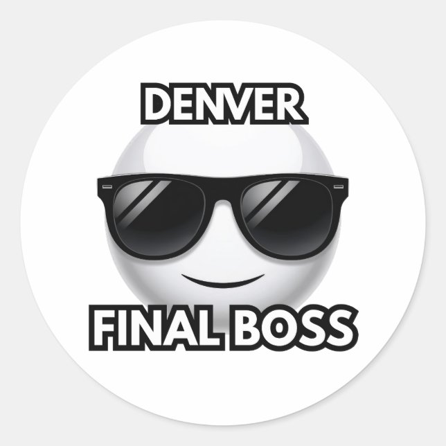Denver Final Boss Cool Emoji Sticker (Vorderseite)