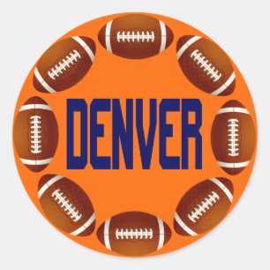 DENVER FOOTBALL CIRCLE RUNDER AUFKLEBER