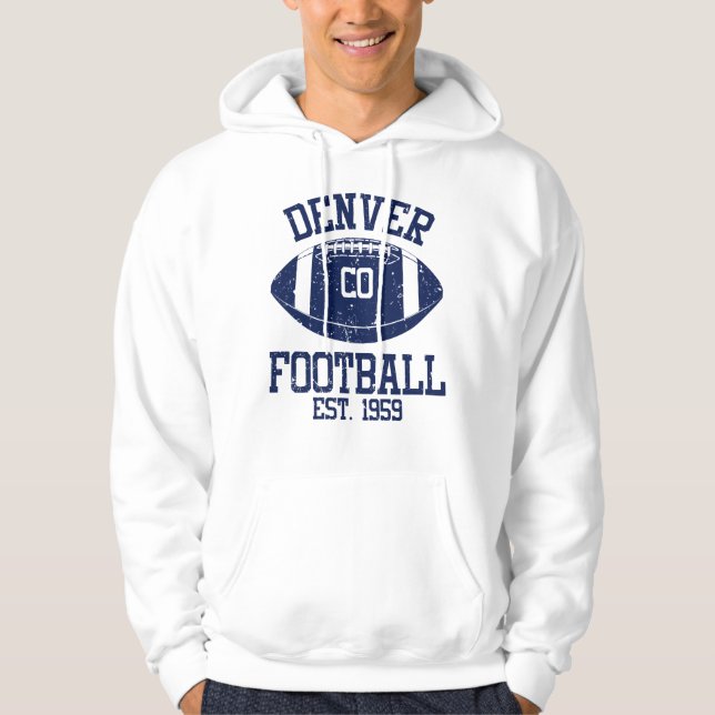 Denver Football Fan Geschenk Präsentation Idee Hoodie (Vorderseite)