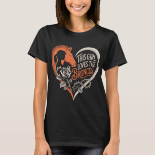 Denver Football Mädchen Herz Cute Pferdeliebhaberi T-Shirt
