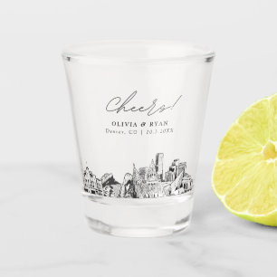 Denver Gastgeschenk Hochzeit Personalisiert Cheers Schnapsglas
