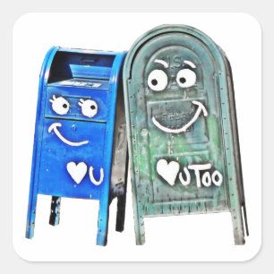 Denver i Liebe Sie Mailboxen Quadratischer Aufkleber
