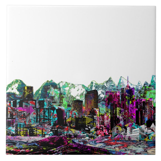 Denver in Graffiti Fliese (Vorderseite)
