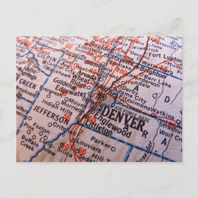 Denver Map Postkarte (Vorderseite)