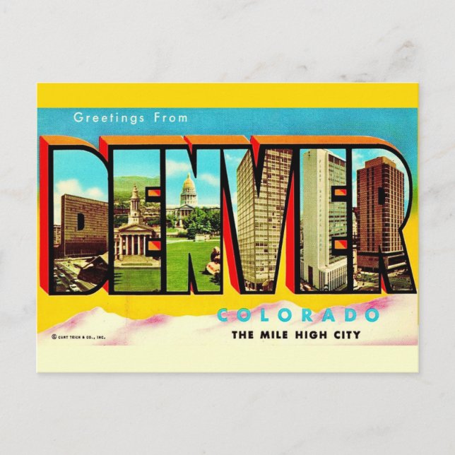 Denver Mile High City Postkarte (Vorderseite)