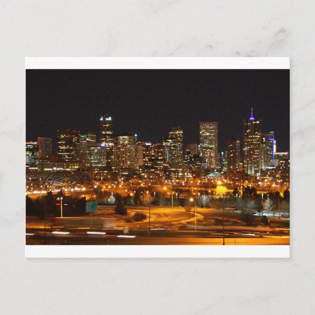 Denver nachts postkarte (Vorderseite)