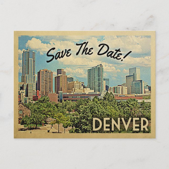 Denver Save the Date Colorado Ankündigungspostkarte (Vorderseite)