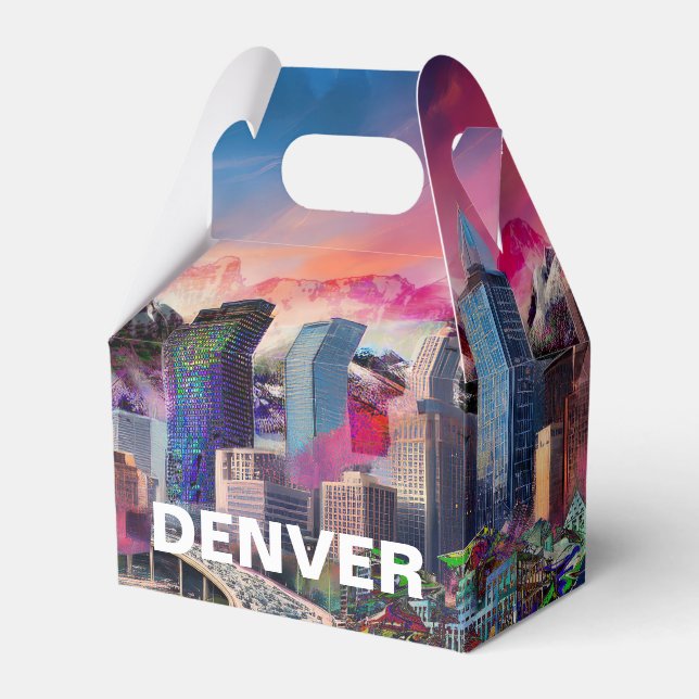 Denver Skyline Abstrakt Art Geschenkschachtel (Vorderseite)