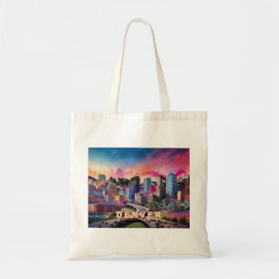 Denver Skyline Abstrakt Art Tragetasche