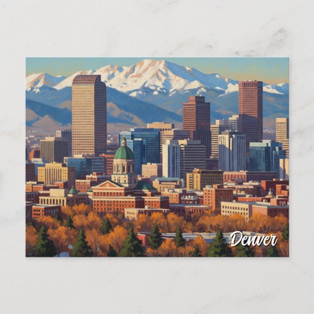 Denver Skyline Colorado Postkarte (Vorderseite)