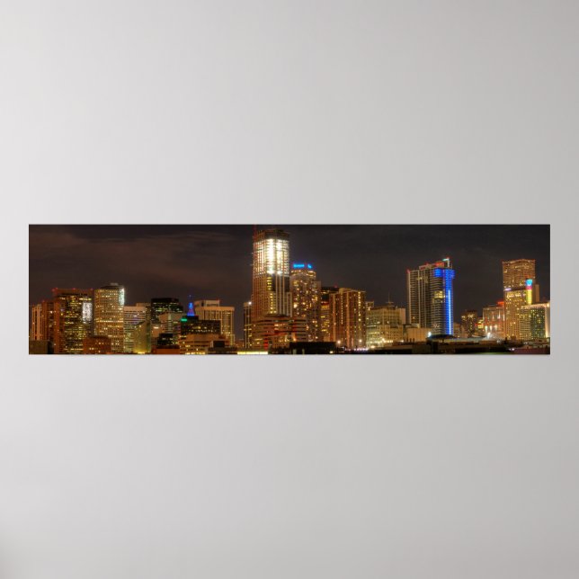 Denver Skyline durch Nacht Poster (Vorne)