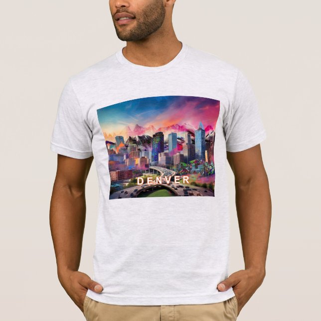 Denver Skyline Graffiti Art T-Shirt (Vorderseite)