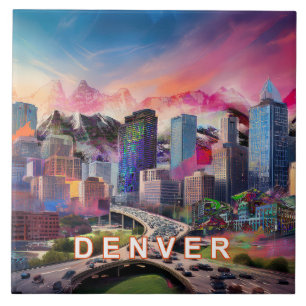 Denver Skyline Kunst Fliese