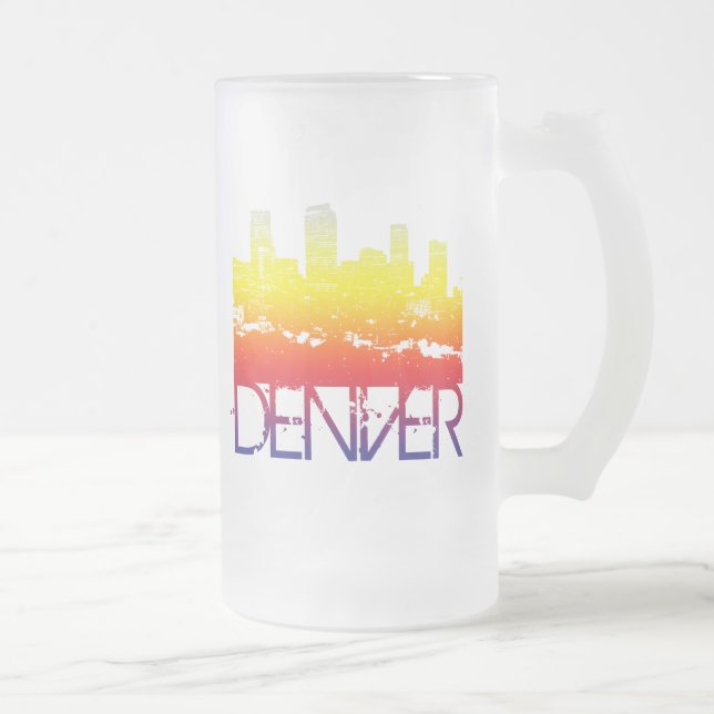 Denver-Skyline Mattglas Bierglas (Rechts)