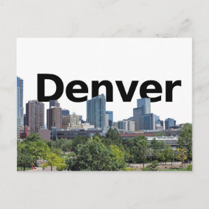 Denver Skyline mit Denver im Himmel Postkarte