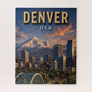 Denver Skyline und Rocky Mountains Puzzle