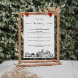 Denver Skyline Wedding Dinner Menu Card 12x18<br><div class="desc">Die Skyline Collection ist ein atemberaubendes Sortiment an sorgfältig gezeichneten Stadtskylines,  die das Wesen der ikonischen Stadtlandschaften erfassen. Diese Kollektion,  die sich perfekt für Großveranstaltungen oder Hochzeiten in Urlaubsort gleichermaßen eignet,  verkörpert den zeitlosen Charme der Stadt und bringt eine elegante Touch zu Ihrem ganz besonderen Tag.</div>