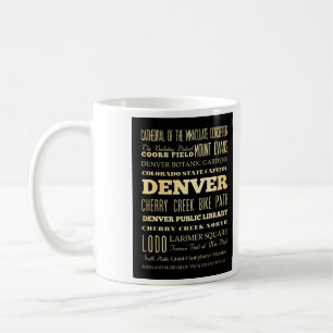 Denver Stadt Colorado State Typografie Kunst Tasse