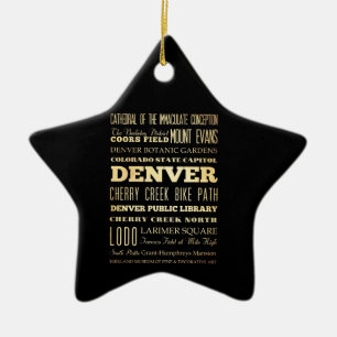 Denver-Stadt der Colorado-Staats-Typografie-Kunst Keramikornament