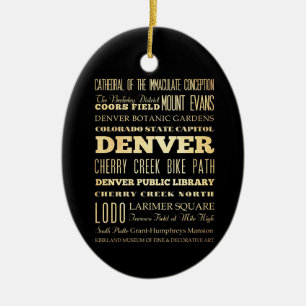 Denver-Stadt der Colorado-Staats-Typografie-Kunst Keramikornament