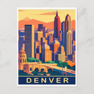 Denver, Stadt-Skyline, Reise Postkarte