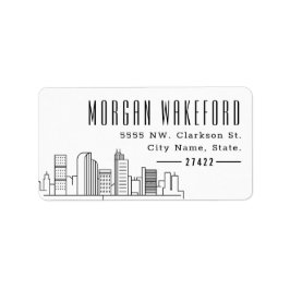 Denver Stylisierte Skyline Large Label Adressaufkleber