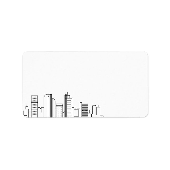 Denver Stylized Skyline | Blindkennzeichnung Adressaufkleber (Vorne)