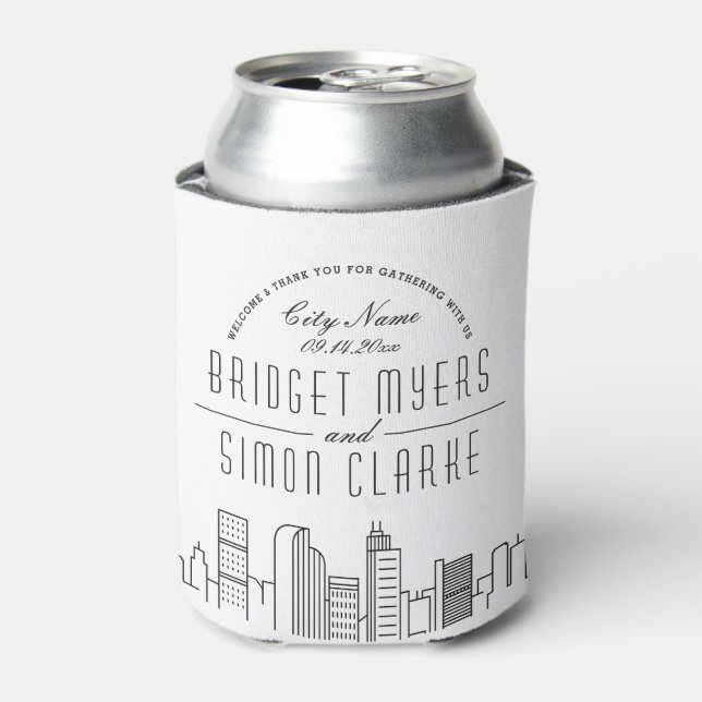 Denver Stylized Skyline | Wedding Can Cooler Dosenkühler (Kanne Vorderseite)