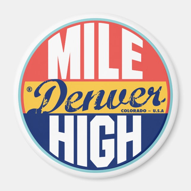 Denver Vintag Label Magnet (Vorne)