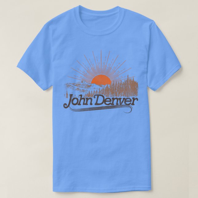 Denver Vintag Sun Landschaft T-Shirt (Design vorne)
