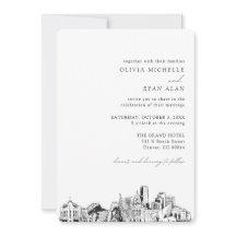 Denver Wedding Elegant Skyline Einladung